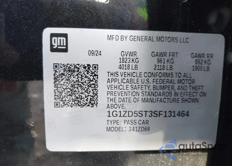 2025 Chevrolet Malibu Fwd 1Lt z USA, uszkodzony, nr VIN 1G1ZD5ST3SF131464